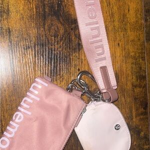 Lululemon Athletica Pink and Cream Bag Set
